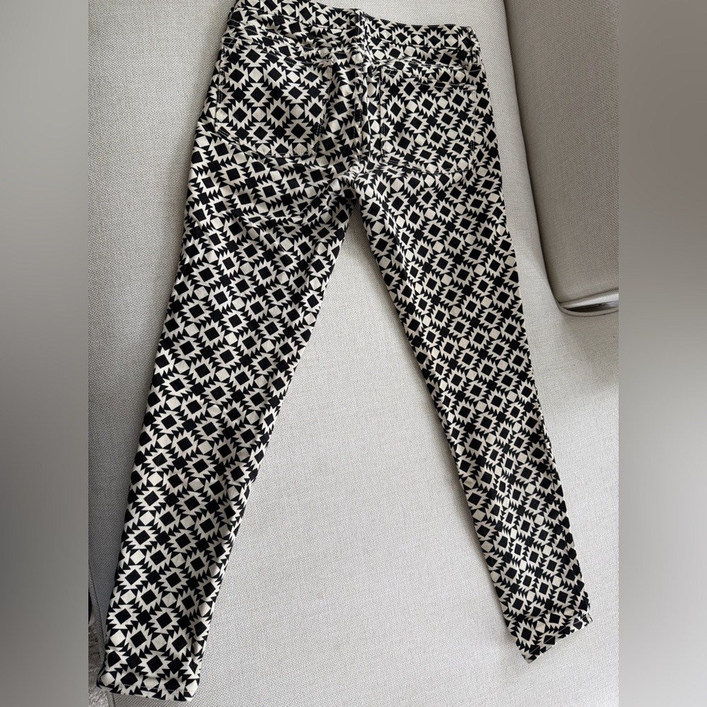 J. Crew Toothpick skinny jeans in a black and white geometric print